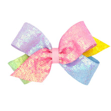 Load image into Gallery viewer, Sequined Pastel Ombre Print Hair Bow
