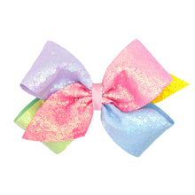 Load image into Gallery viewer, Sequined Pastel Ombre Print Hair Bow
