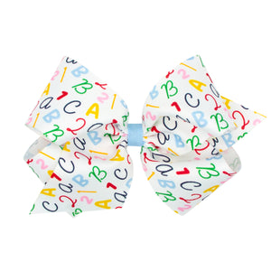 Back-to-School Printed Grosgrain Hair Bow - King