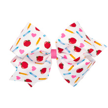 Load image into Gallery viewer, Back-to-School Printed Grosgrain Hair Bow - King
