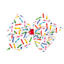 Load image into Gallery viewer, Back-to-School Printed Grosgrain Hair Bow - King
