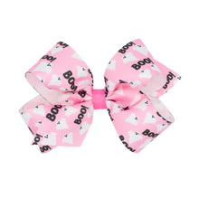 Load image into Gallery viewer, Pink Boo &amp; Ghost Print Grosgrain Bow
