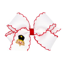 Load image into Gallery viewer, Medium Red/Green Christmas MoonStitch Hair Bow
