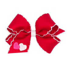 Load image into Gallery viewer, Valentine's Heart Moonstitch Edge Bows - Medium
