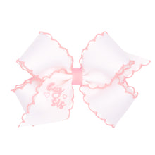 Load image into Gallery viewer, Big Sister Embroidered Bow in Light Pink or Blue - Medium

