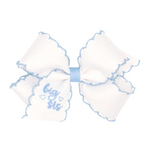 Load image into Gallery viewer, Big Sister Embroidered Bow in Light Pink or Blue - Medium
