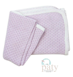 Paty - Receiving Swaddle Blanket Lavender with Lavender Trim