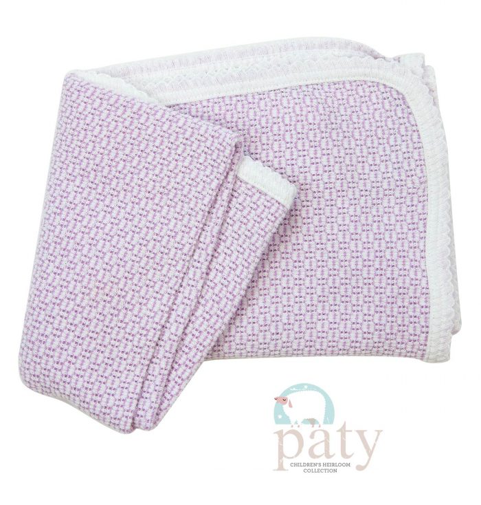 Paty - Receiving Swaddle Blanket Lavender with Lavender Trim
