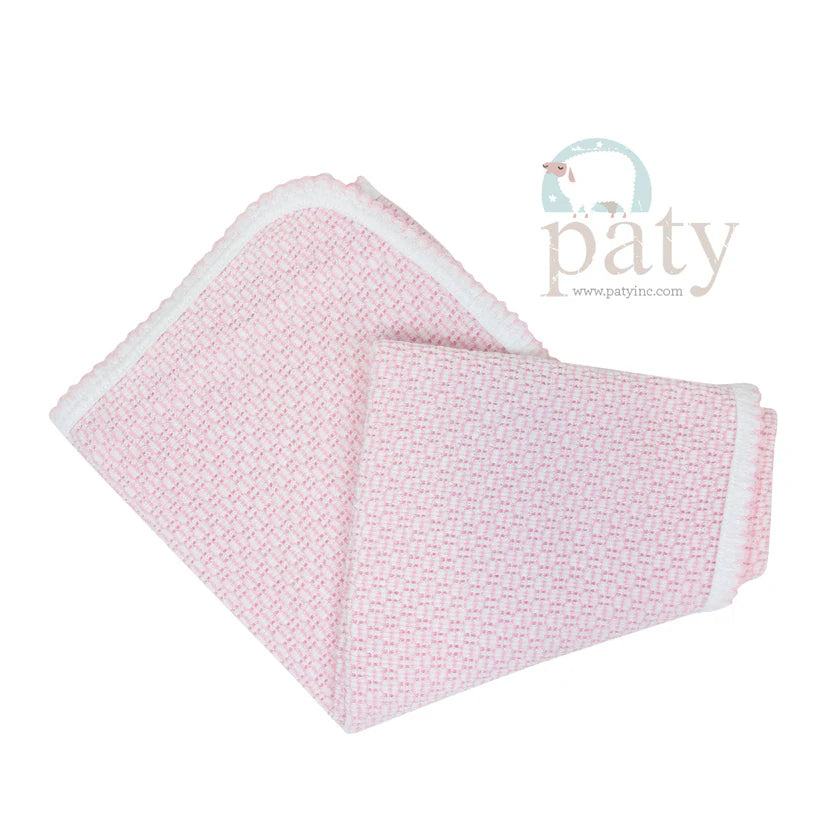 Paty - Receiving Swaddle Blanket Pink with Pink Trim