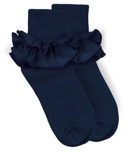 Misty Tutu Trim Socks - Navy