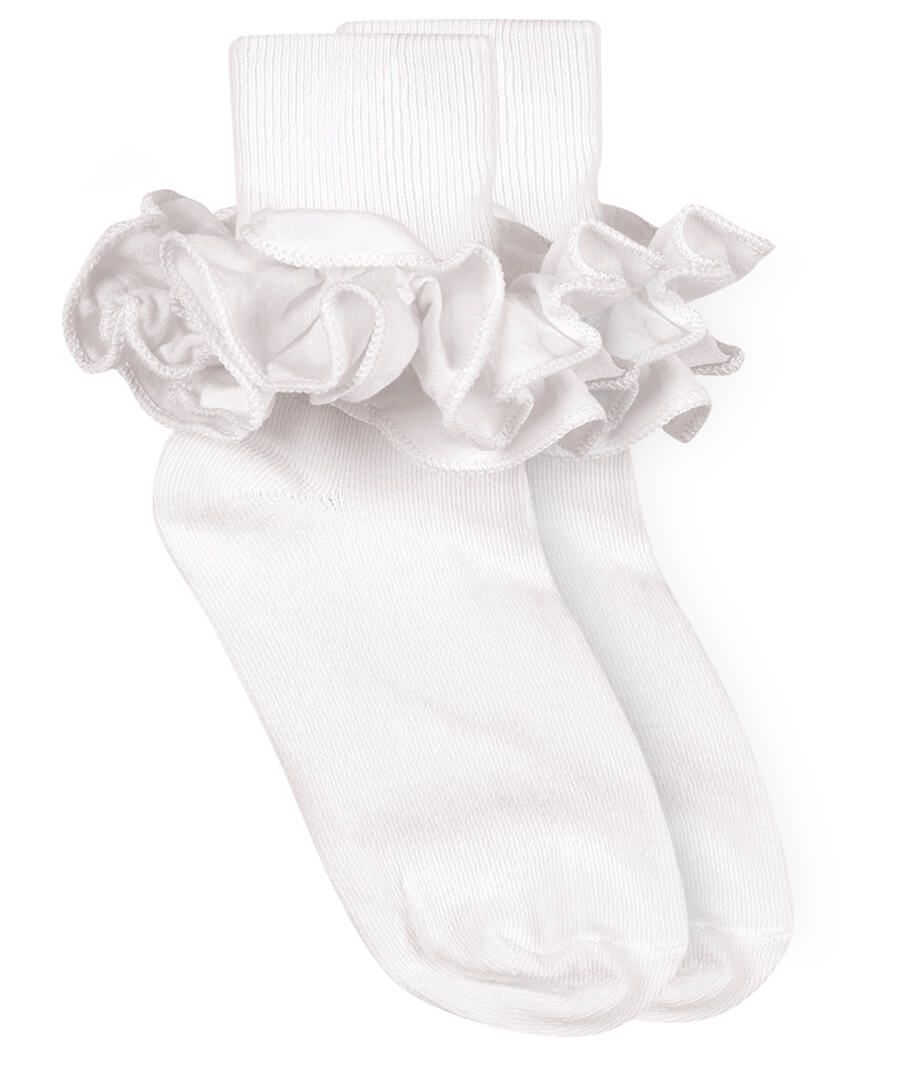 Misty Tutu Trim Socks - White