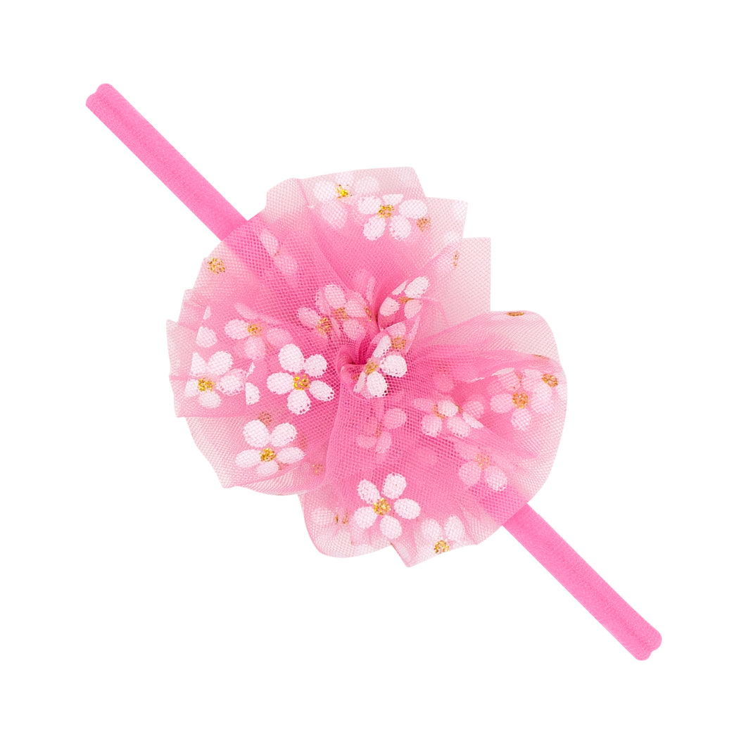 Small Tulle Flower Puff on BabyBand - Assorted