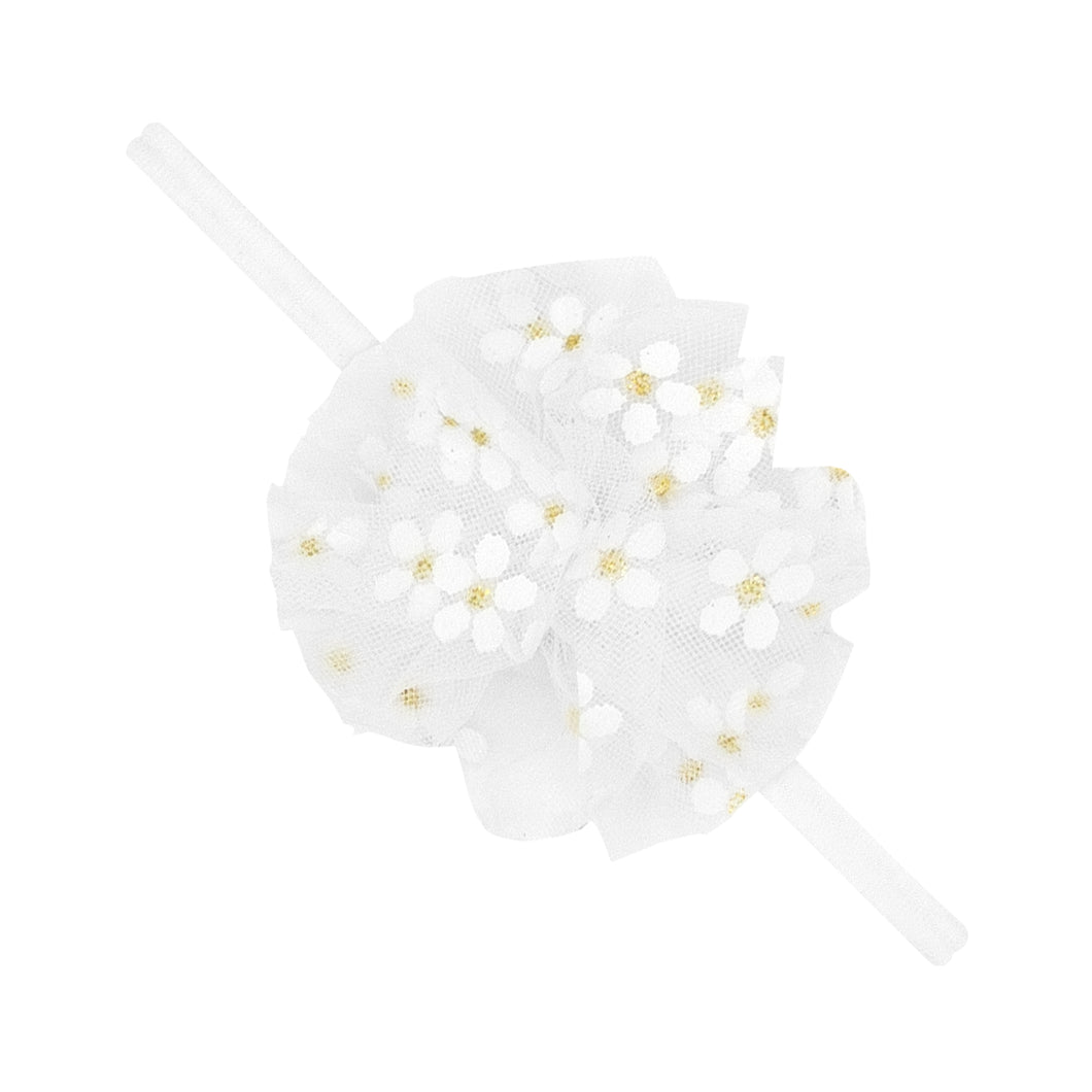 Small Tulle Flower Puff on BabyBand - Assorted
