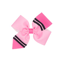 Load image into Gallery viewer, Pink Crayon Print 2-Loop Bow - King or Medium Size
