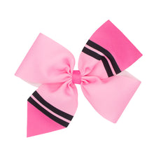 Load image into Gallery viewer, Pink Crayon Print 2-Loop Bow - King or Medium Size
