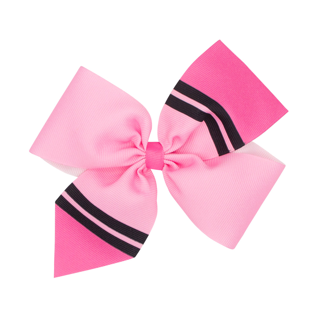 Pink Crayon Print 2-Loop Bow - King or Medium Size