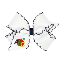 Load image into Gallery viewer, Back-to-School Moonstitch Bow w/ Embroidered ABC
