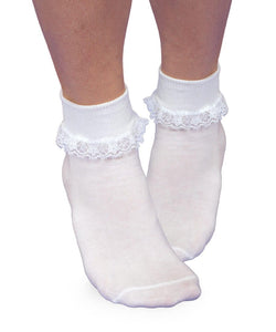 Simple Lace Socks - White