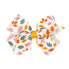 Load image into Gallery viewer, Multi-Colored Fall Leaves Printed Grosgrain Bow - King or Medium

