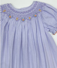 Load image into Gallery viewer, Lavender Gingham Smocked Dress
