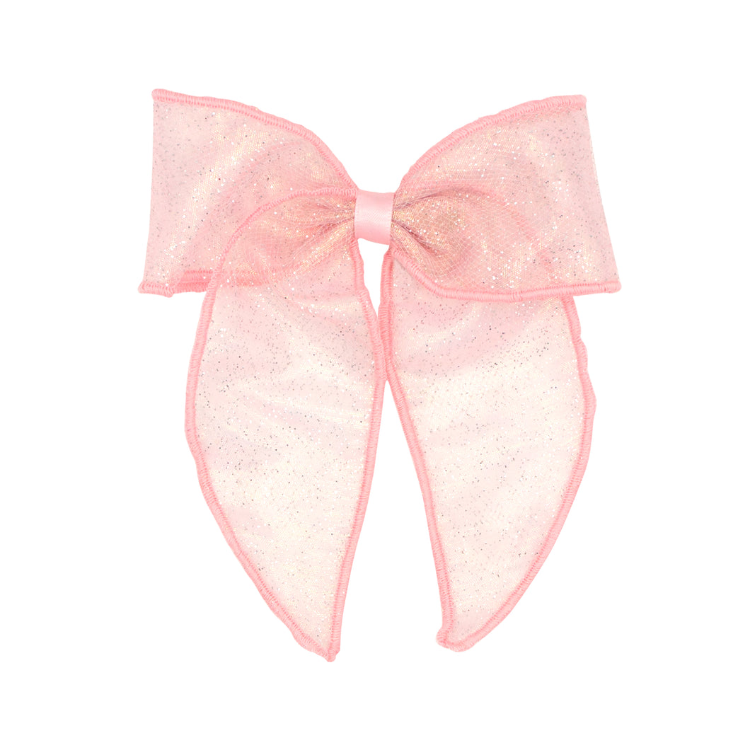 Medium - Sheer Glitter Whimsey Tail Bow