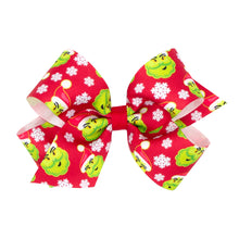 Load image into Gallery viewer, Grinch Printed Grosgrain Hair Bow

