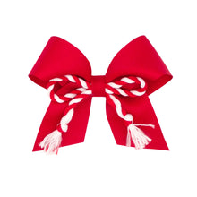 Load image into Gallery viewer, Grosgrain Bow with Tails &amp; Twisted Rope Fringe
