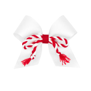 Grosgrain Bow with Tails & Twisted Rope Fringe