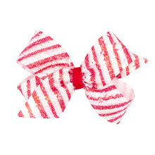 Load image into Gallery viewer, Sequin Hairbow -  Red &amp; White Stripe
