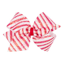 Load image into Gallery viewer, Sequin Hairbow -  Red &amp; White Stripe
