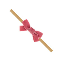 Load image into Gallery viewer, Tiny Velvet Wee Bow on Babyband - Assorted
