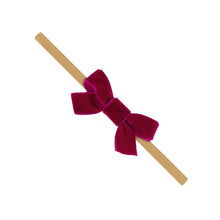 Load image into Gallery viewer, Tiny Velvet Wee Bow on Babyband - Assorted
