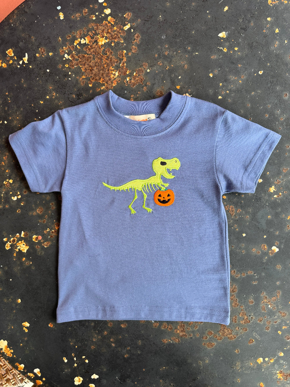 Skeleton T-Rex Halloween Bucket S/S Shirt