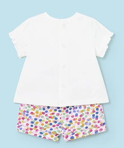 Applique Top & Polka Dot Shorts Set