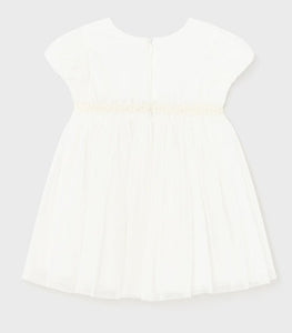 Infant Girl's White Tulle &  Chiffon Dress