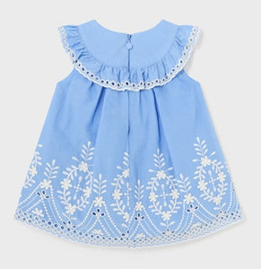 Blue Embroidered Dress
