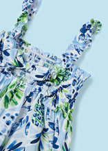 Load image into Gallery viewer, Smocked Sundress - Blue Palm Print
