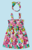 Fucsia Floral Print Dress