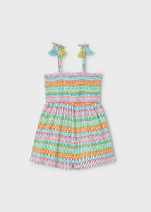 Aqua & Orange Smocked Romper