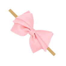 Load image into Gallery viewer, Small Pleated Grosgrain Bow on a Baby Band
