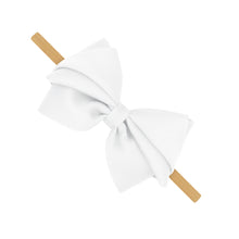 Load image into Gallery viewer, Small Pleated Grosgrain Bow on a Baby Band
