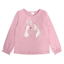 Load image into Gallery viewer, Pink L/S Horse Top
