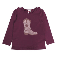 Load image into Gallery viewer, Purple Cowgirl Boot L/S Top
