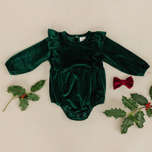 Load image into Gallery viewer, Vivian Bubble - Evergreen Velvet Size 0-3 months only
