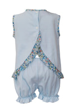 Load image into Gallery viewer, Light Blue Knit w/ Liberty Print Trim - Bloomer Set
