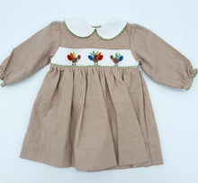 Load image into Gallery viewer, Smocked Dress with Turkeys
