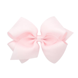King Organza Overlay Bow in Powder Pink (Lightest Pink)