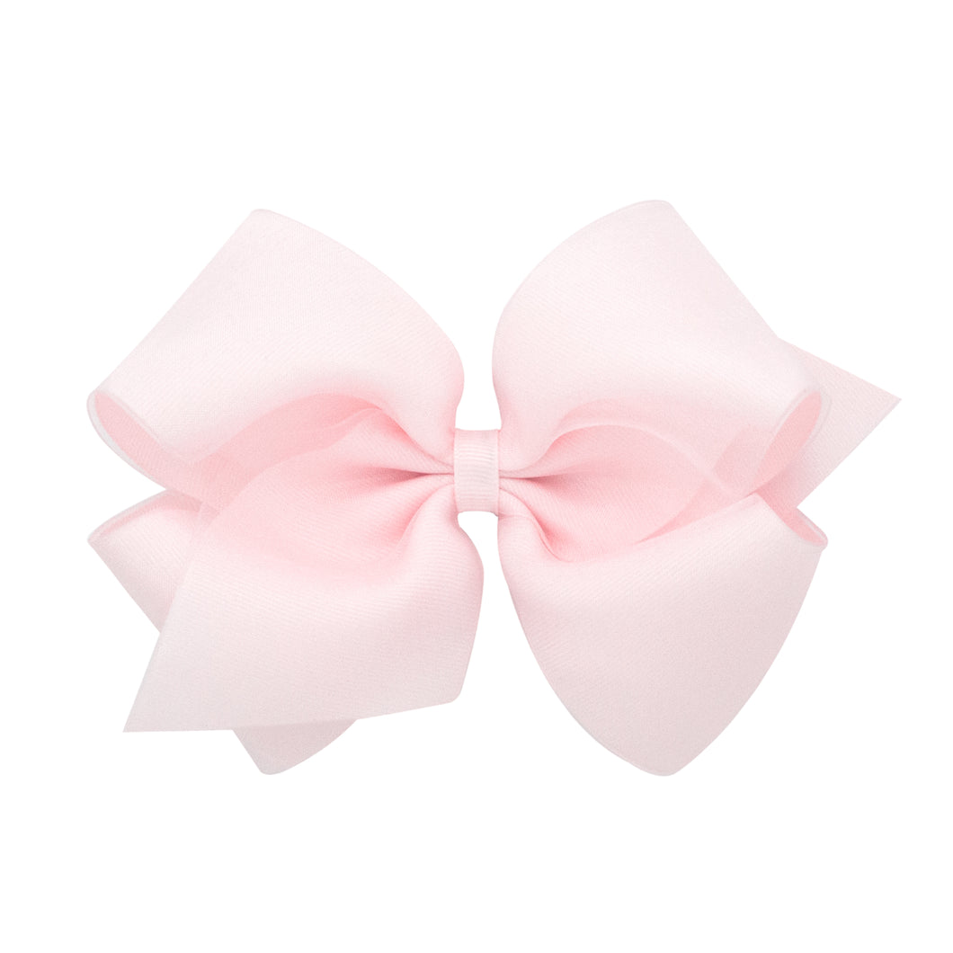 King Organza Overlay Bow in Powder Pink (Lightest Pink)
