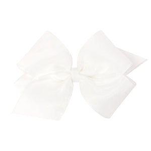King Organza Overlay Bow in White