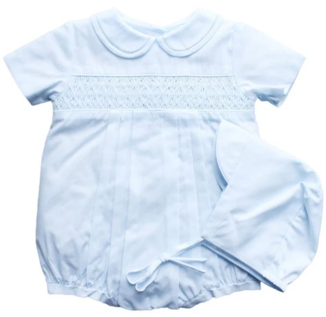 Blue Smocked Romper